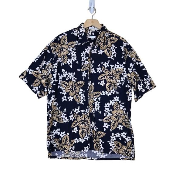 Pierre Cardin Mens XL Tropical Hawaiian Print Button Down Shirt - Picture 1 of 8